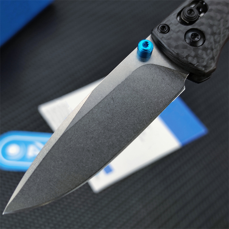 Mini 533-3 Carbon Fiber Handle Folding Knife Camping Self Defense EDC Tactical Pocket Knife