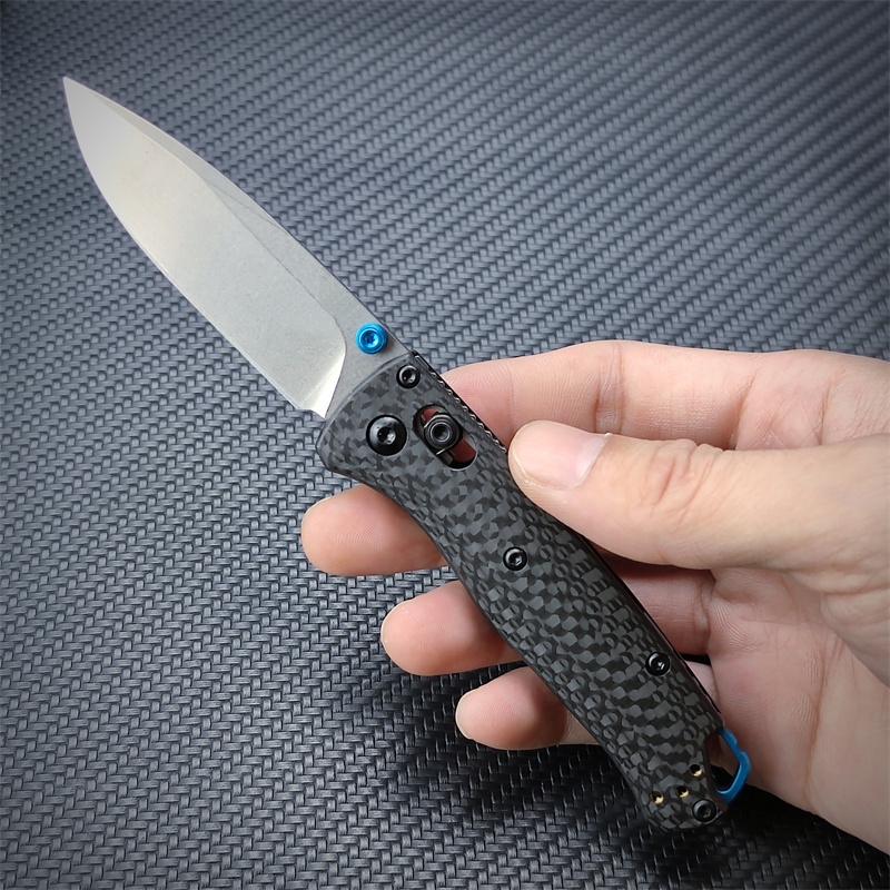 Mini 533-3 Carbon Fiber Handle Folding Knife Camping Self Defense EDC Tactical Pocket Knife