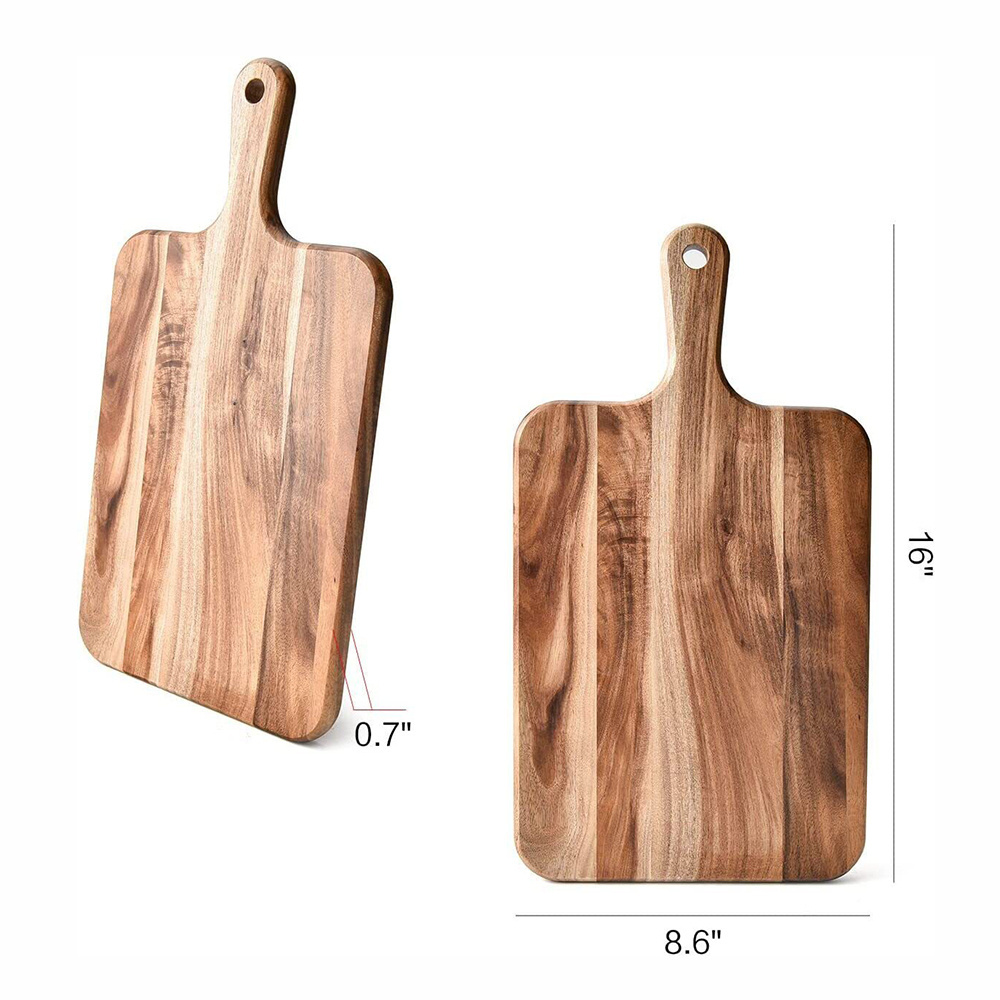 Acacia Wood Cutting Board with Handle Chopping Board for Kitchen, Cheese, and Food Serving Tray, Charcuterie