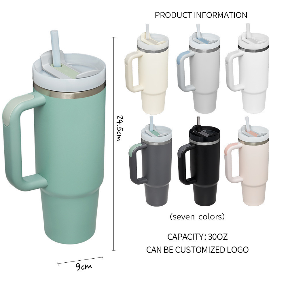 Custom logo 40 oz quencher 2.0 insulated 40oz  cup stainless steel tumbler with handle and straw