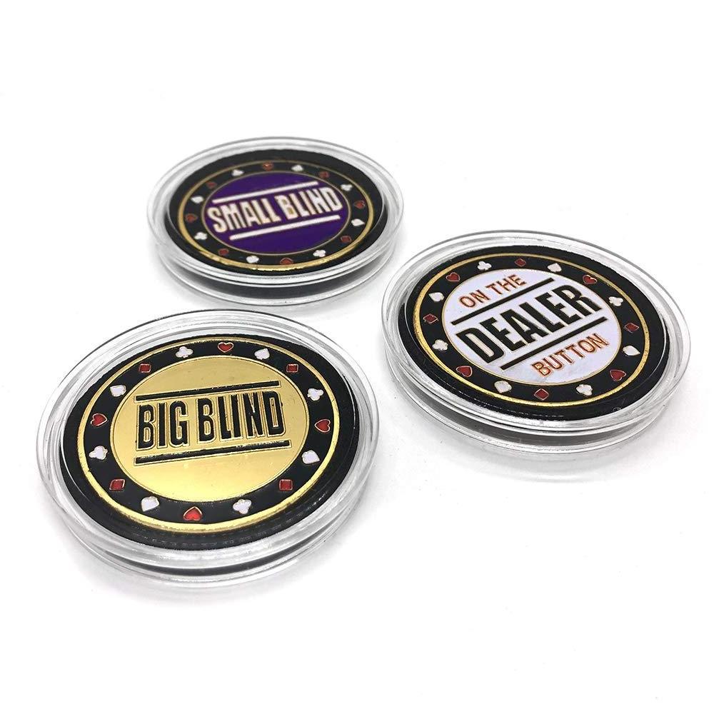 Metal Poker Dealer Chips Blind Texas  Casino Dealer Game