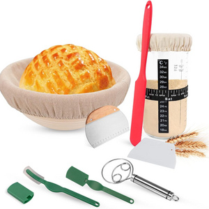 2 Packs 9 Inch Bread  Proofing Basket Baking Dough Bowl Gifts Dough Lame Bread Scraper