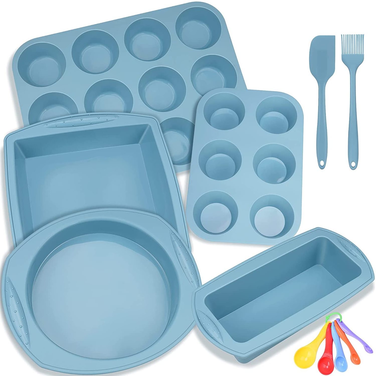 Top Fashion Baking Tools 18 Piece Silicone Bakeware Set Loaf Pan Cupcake