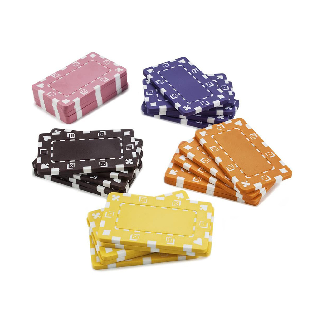 Rectangular European Style Poker Chips Customized Casino Chips