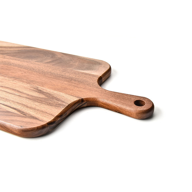 wholesale laser logo dark light kitchen bulk small acacia beech walnut olive oak teak wood chopping cutting board with handle