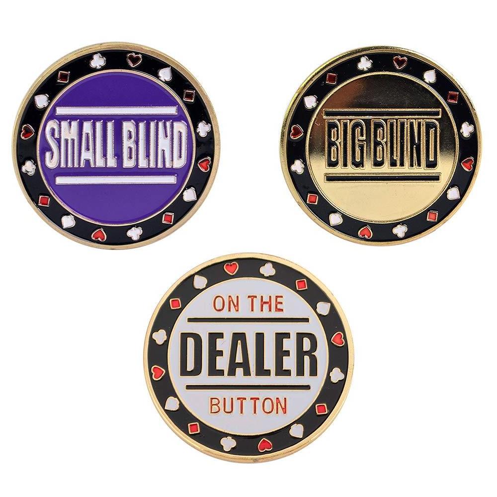 Metal Poker Dealer Chips Blind Texas  Casino Dealer Game