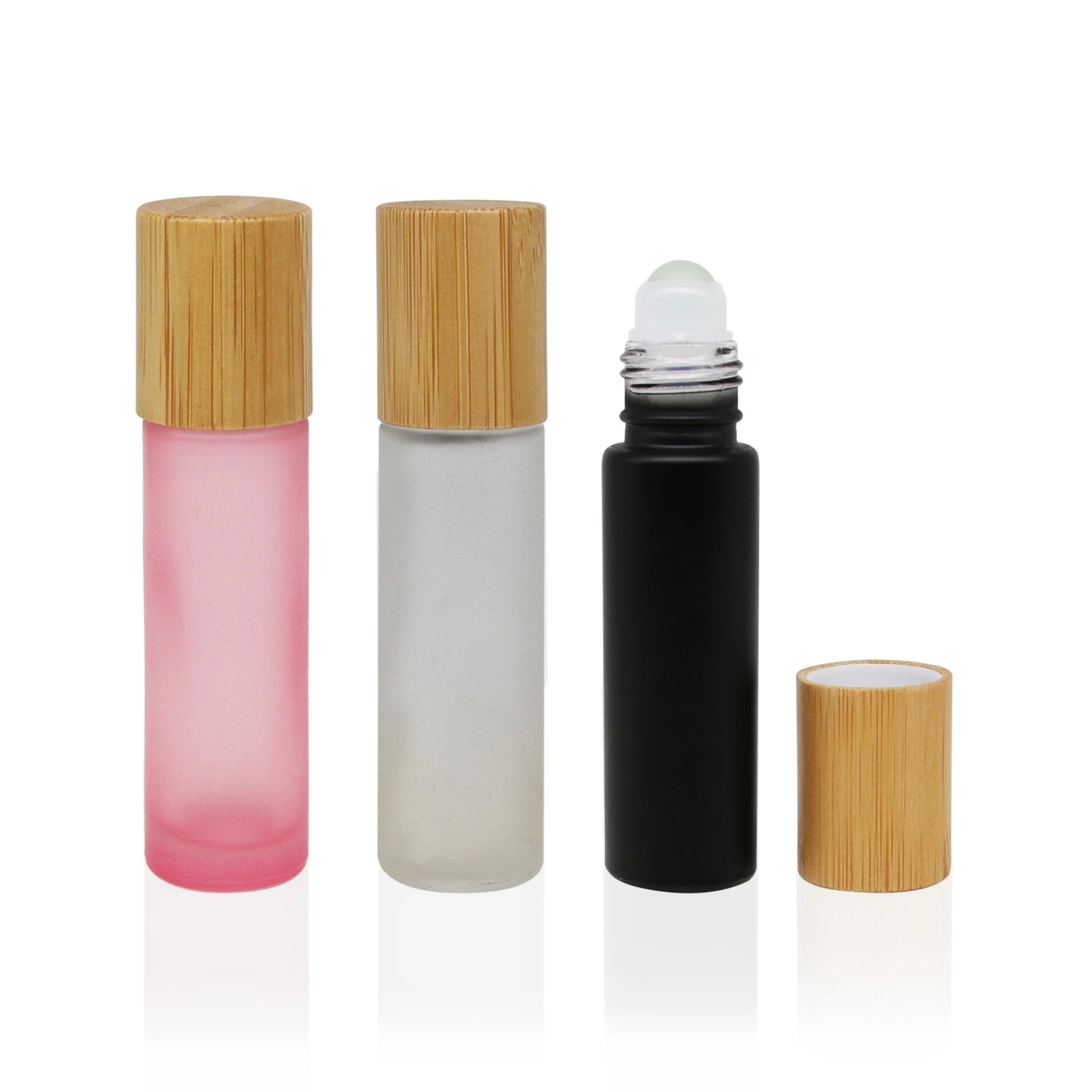 wholesale Essential oil perfume 5ml 6ml 8ml10ml 15ml 20ml roller bottle pink gradient colour roll on bottle vial with gold cap