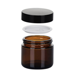 Support customized LOGO 30g50ml100ml200ml empty bamboo lid amber Clear Frosted face body cream cosmetic glass cream jar