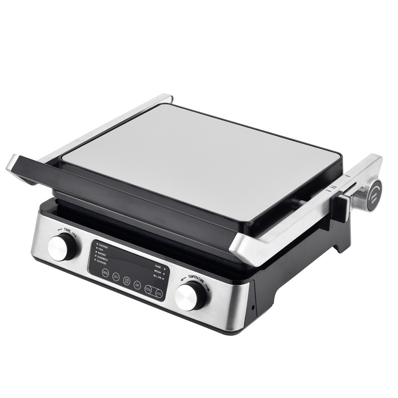 2023 Stainless Steel Electric Indoor  Smokeless BBQ Grill Digital Contact Detachable  Grill Griddle