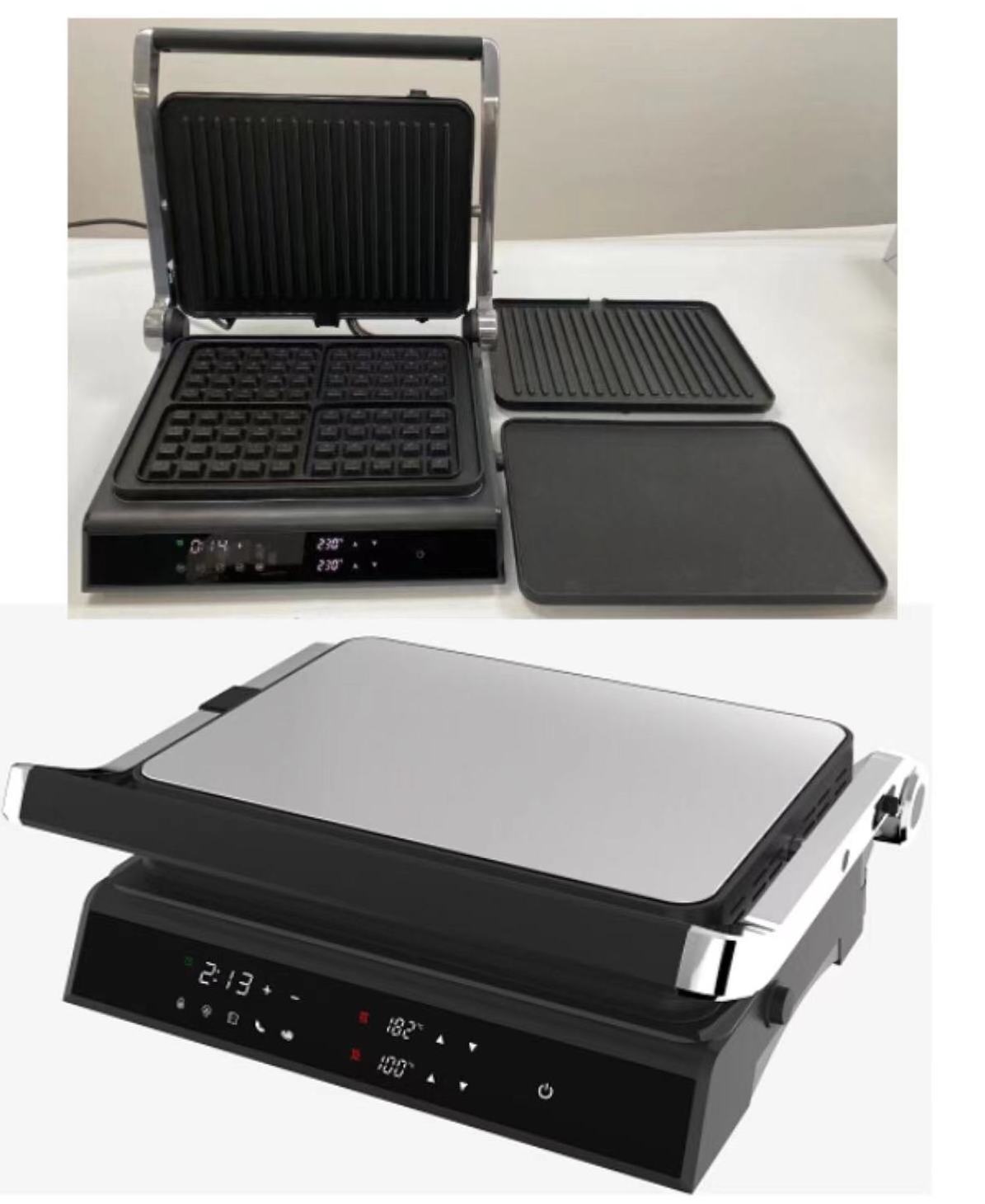 2023 Stainless Steel Electric Indoor  Smokeless BBQ Grill Digital Contact Detachable  Grill Griddle