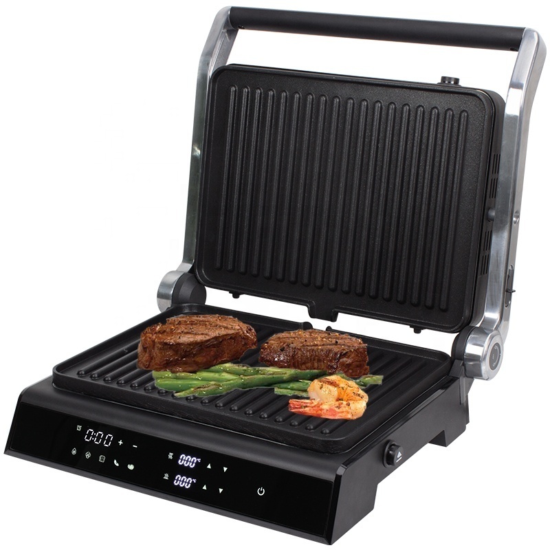 2023 Stainless Steel Electric Indoor  Smokeless BBQ Grill Digital Contact Detachable  Grill Griddle