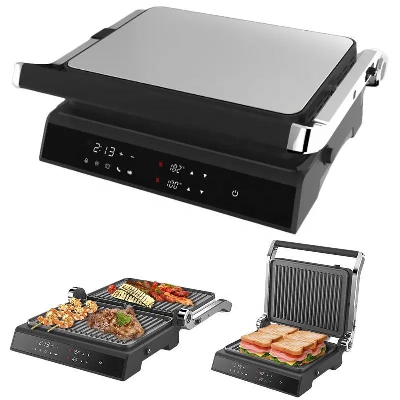 Smart appliances Electric Grill with digital control Contact Grill with detachable non stick plate Panini Steak Grill