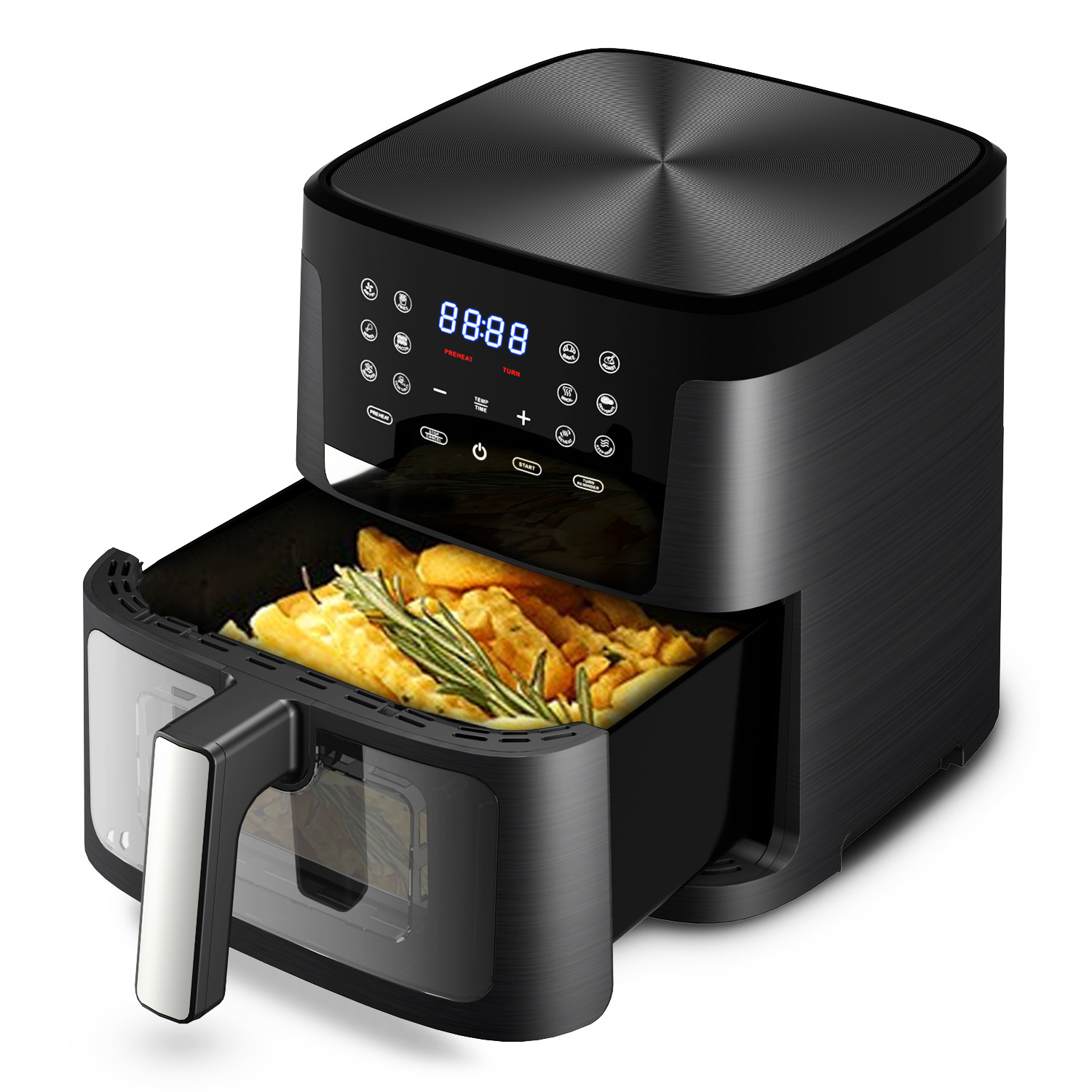 7L 7.5L 8L Best Hot Sale Electric Deep Air Fryer non-stick cooking pot digital Over heating Protection Function Air Fryers