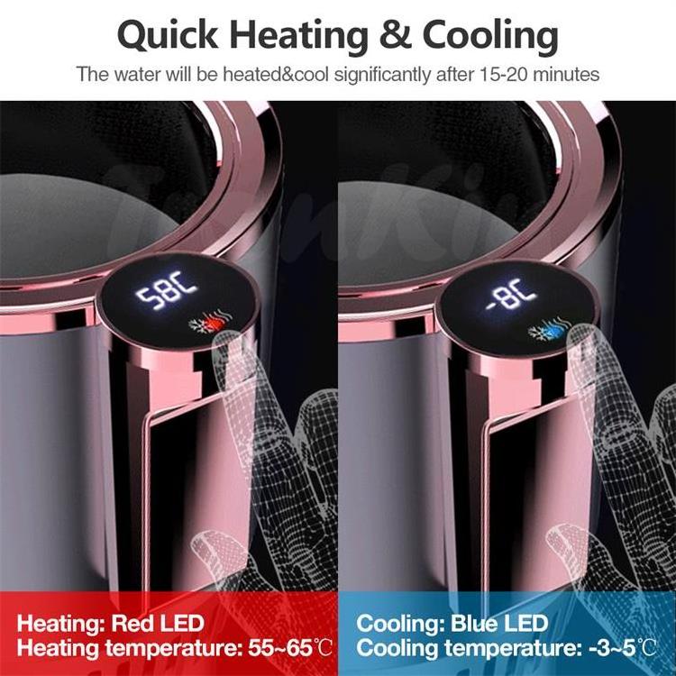 Travel Hot Cold Car Mug Heating Freeze Cooling Coffee Cup Smart Coffee Mug Warmer Cooler Cup Electric Car Cup Holder Mug For Car