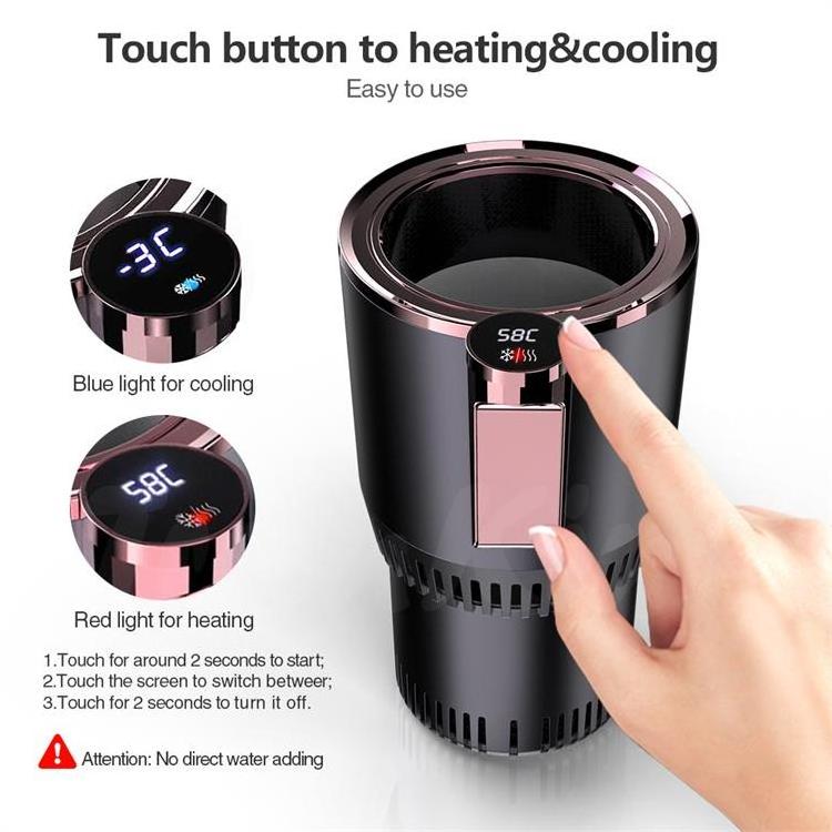 Travel Hot Cold Car Mug Heating Freeze Cooling Coffee Cup Smart Coffee Mug Warmer Cooler Cup Electric Car Cup Holder Mug For Car