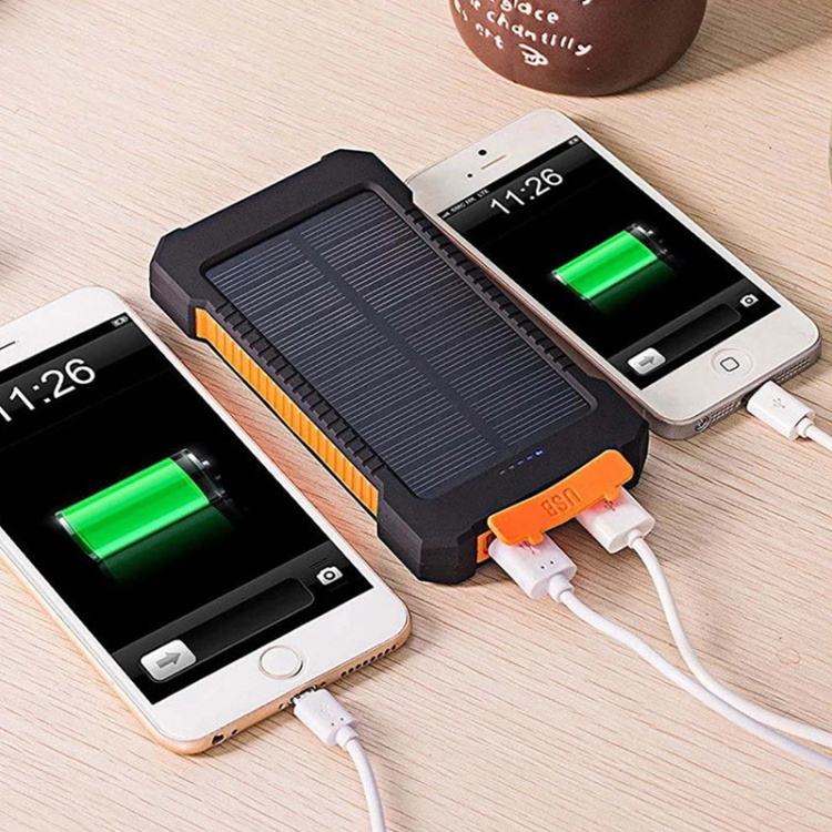 F5 Portable Best Seller Outdoor High Capacity 10000Mah Usb Fast Charging Led Light Solar Power Bank Charger Powerbank