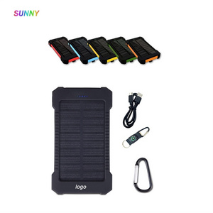 F5 Portable Best Seller Outdoor High Capacity 10000Mah Usb Fast Charging Led Light Solar Power Bank Charger Powerbank