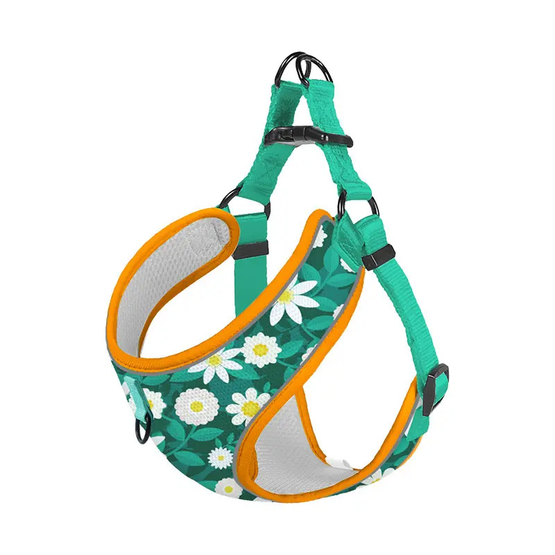 Pet Dog Harness And Leash Set Comfort Breathable Pet Harness Printed Dog Harness for Small Medium Dogs Pet Supplies