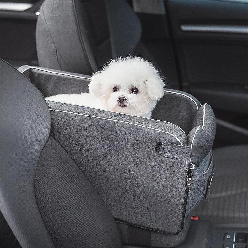 Comfortable Safety Removable Washable Small Animal Car Armrest Center Console Dog Kennel Pet Booster Seat For Cars