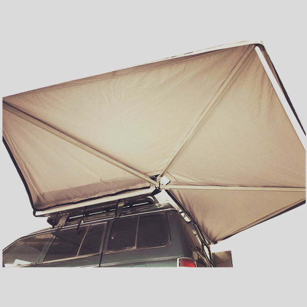 Foxwing awning 4 arms free standing 270 degree fan side bat wing awning