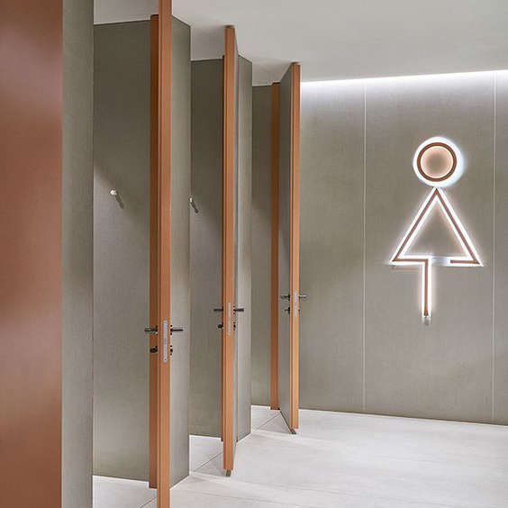 EZD Stainless Steel Acrylic Restroom sign Bathroom Light Door Number Signs Plates For Restroom Wc Toilet sign