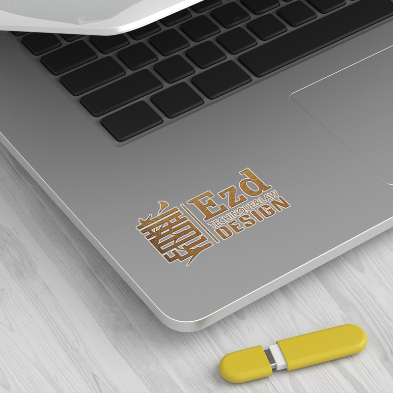 EZD custom thin electroform gold nickel 3D logo transfer embossed decals metal stickers with adhesive Metallic letters labels