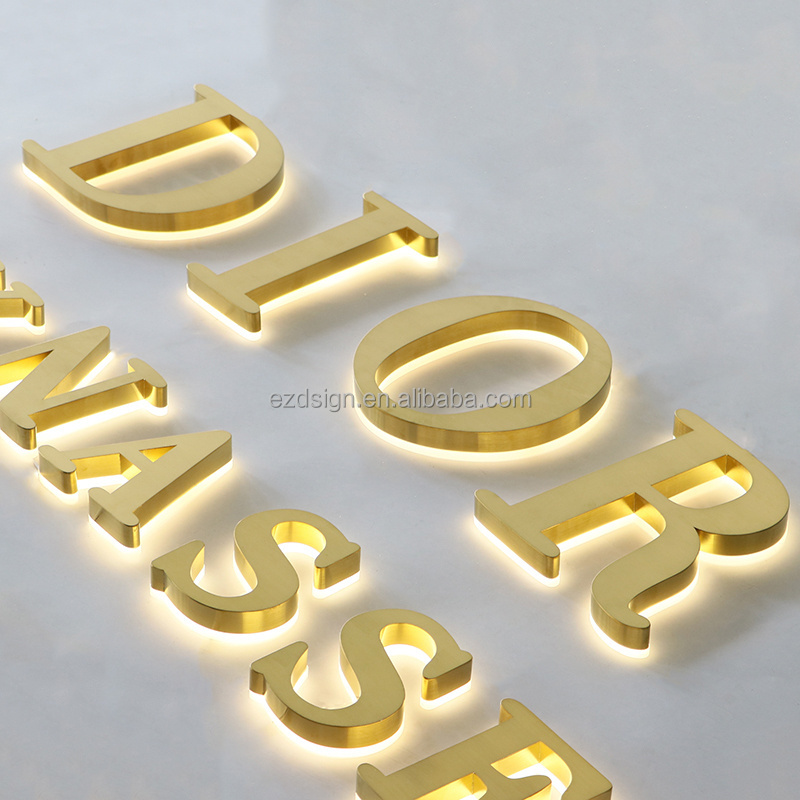 EZD Customized Led Channel Letters Outdoor Store Signage 3d Acrylic Logo Building Sign Illuminated Light Sign