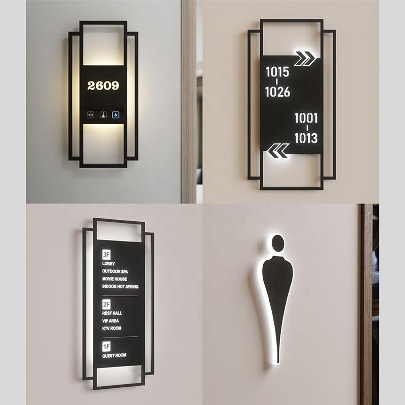 Customized Hotel Room Door Bell System With DND Electronic Doorplate apartment numbers led door sign hotel door number plates