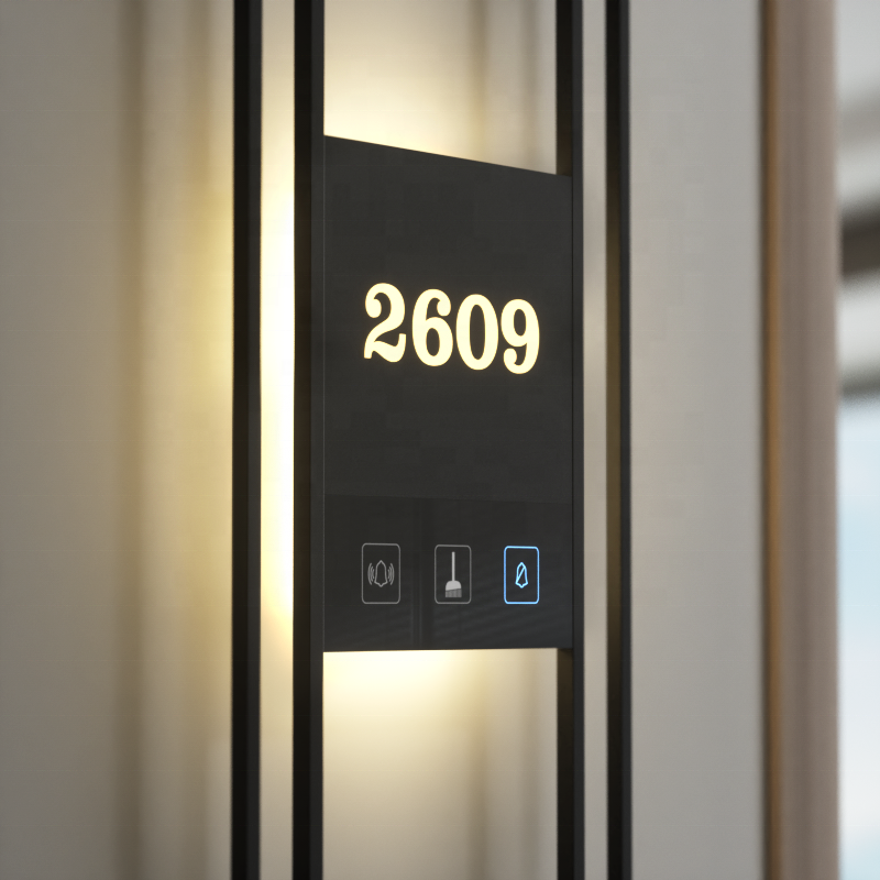 Customized Hotel Room Door Bell System With DND Electronic Doorplate apartment numbers led door sign hotel door number plates