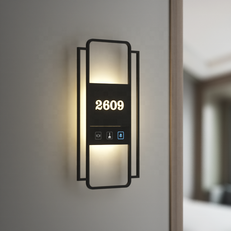 Customized Hotel Room Door Bell System With DND Electronic Doorplate apartment numbers led door sign hotel door number plates