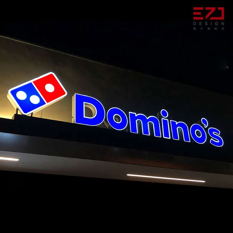 EZD custom Building sign shop name board design led letter Illuminated frontlit store front sign for business outdoor led sign