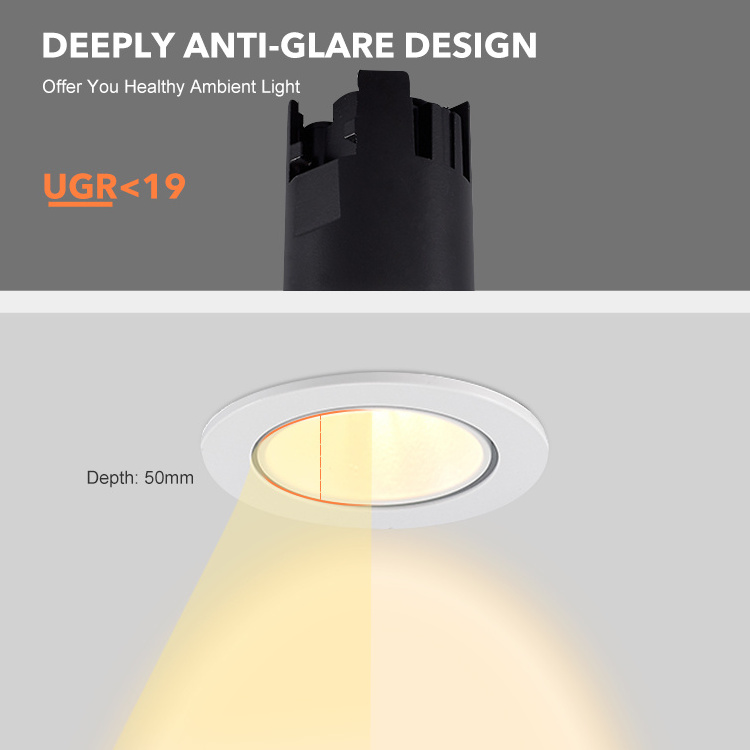 EZELED New Arrival China Wholesale Recessed Smart Spotlight Mounting Downlight Cob Black Aluminum Small Led Ceiling Spot Light