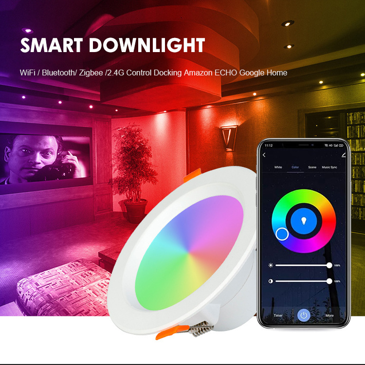 EZELED Smart Spot Light 5w 7w 9w 15w Rgb Mini Spotlight Dimmable Cct Change ABS Led Recessed Downlight COB Project Down light