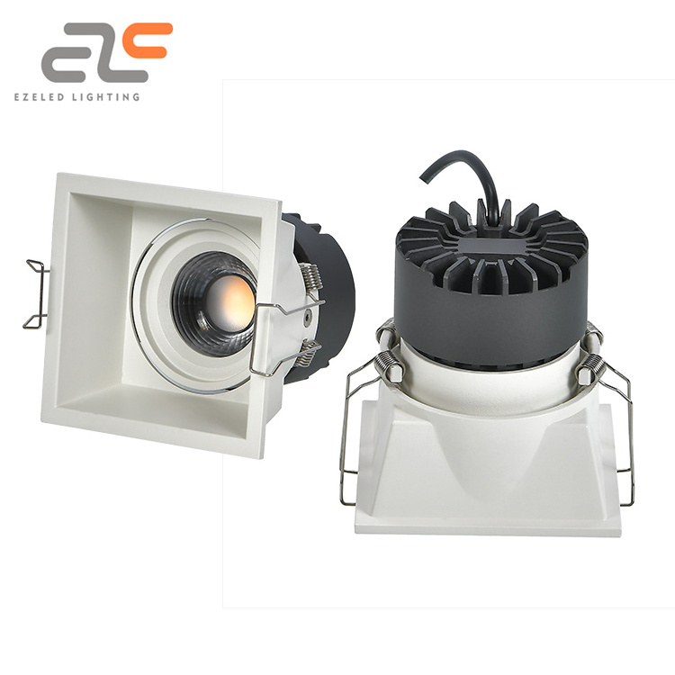 EZELED Best Sale Anti-Glare Brightest Aluminum Adjustable Dimmable Smart Spotlight Round Square Downlight 12Watt LED Spotlight