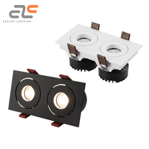 EZELED Brightest Recessed IP20 Angle Adjustable Interior House Down Lamp 2*10Watt Light LED Spot