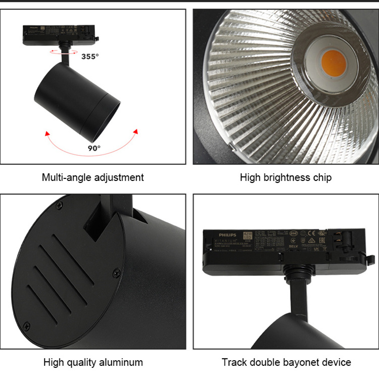 EZELED Factories Ultra Slim Magnet Spotlight Aluminum 50w Color Adjustable Beam Anti-Glare Led Track Light