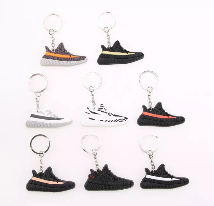 Custom Wholesale 2d 3d Mini Basketball shoes Sneaker Keychain 3d Rubber Pvc Shoes Key Ring Keychain