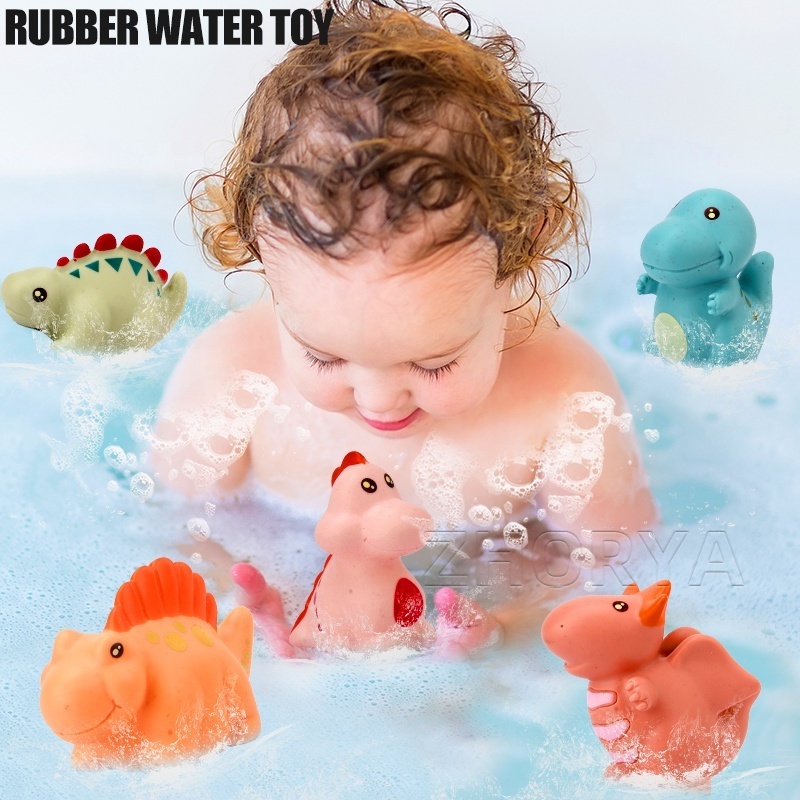 Zhorya Toddler Kawaii Animals Dinosaur Water Spray Baby Bath Toy Safe Non Toxic Silicone Baby Water Sprinkler Bath Shower Toys