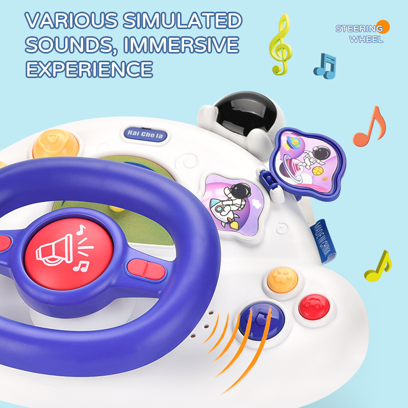 Zhorya Kids Learning Driving Scene Steering Wheel Toy 360 Rotation Pushing Car driving toys simulation juguetes with Sound