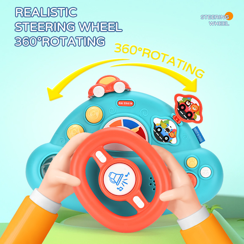 Zhorya Kids Learning Driving Scene Steering Wheel Toy 360 Rotation Pushing Car driving toys simulation juguetes with Sound