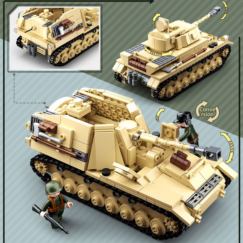 Zhorya Sluban 543pcs Panzer IV military series tank building blocks tank model building kits