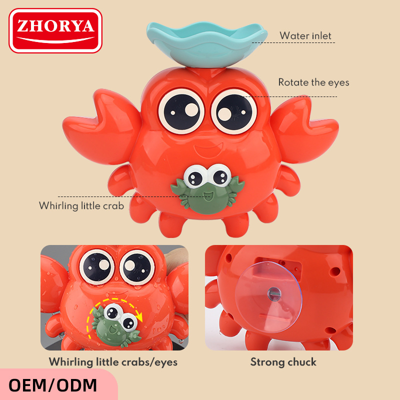 Zhorya crab whale swimming turtle spray shower water tub children kids animal baby bath toys set