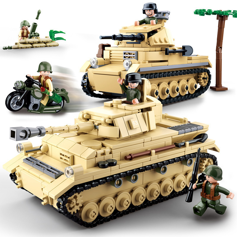 Zhorya Sluban 543pcs Panzer IV military series tank building blocks tank model building kits