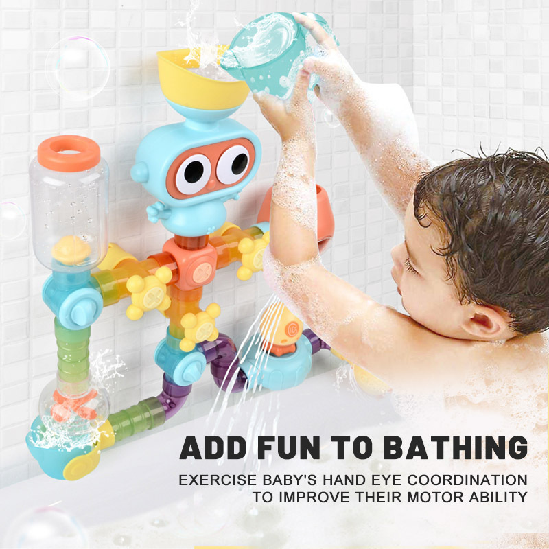 Zhorya toddler bathtub toys baby shower bath pipes building bathtub water pipes bath toy