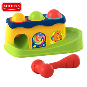 Zhorya Kids Educational Plastic Knock Color Ball Toy Piling Platform Pound A Ball Drop Toy For Toddlers