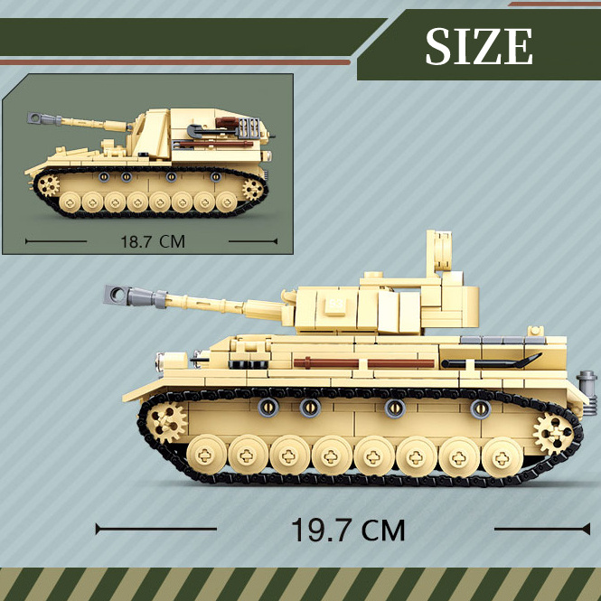 Zhorya Sluban 543pcs Panzer IV military series tank building blocks tank model building kits