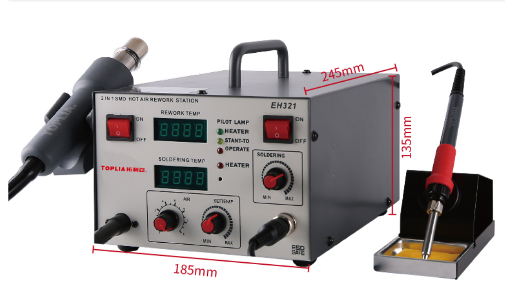 UNI-T TOPLIA Smart Esd Digital pcb Rework Station 2-in-1 Professional Digital Soldering Station EH321