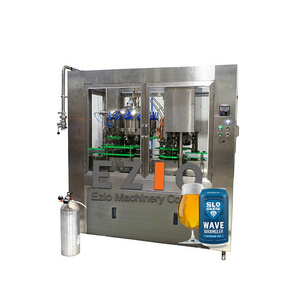 Ezio Made Low Oxygen Automatic Craft Beer Spirit Aluminum Can Filler Filling And Sealing Machine System / Canning Line Equipment