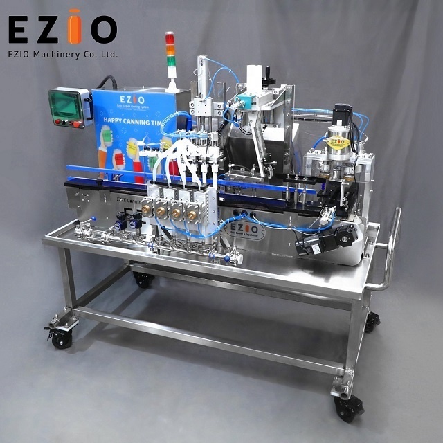 EZIO-FULLPAK1800 Small Footprint Craft Beer Canning Machine / Beer Can Filling Line Machine Mobile Canner