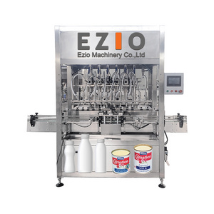 Factory Supply 4 Nozzle Sweetened Condensed Milk Curd Bottle Fillign And Capping Machine / Liquid Yogurt Filling Line